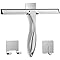 All-Purpose Stainless Steel Shower Squeegee for Shower Glass Door with 2 Adhesive Hooks, Bathroom Cleaner Tool Household Window Mirror Squeegee , Cleaning Tile Wall, Car, 10 Inch Silver