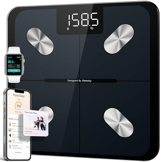 Etekcity Smart Weight Scale FSA HSA Store Eligible, Bathroom Digital Weighing Scale with BMI, Body Fat, Muscle Mass, Accurate Bluetooth Home User Health Device Sync App